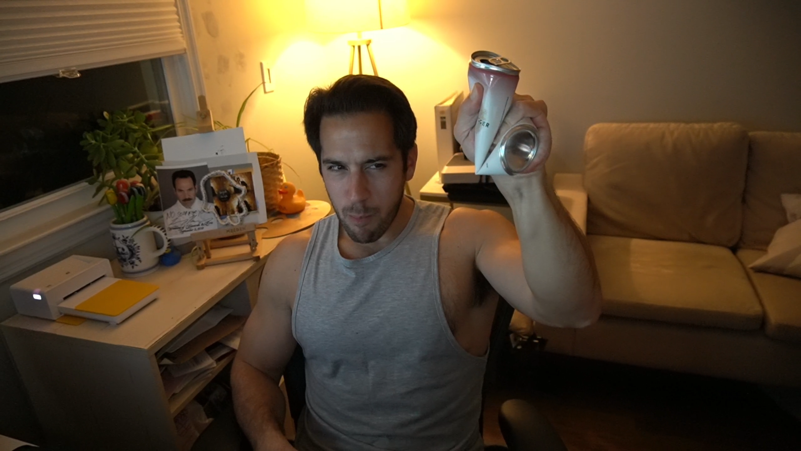 Matt holding a seltzer